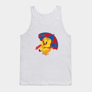 Cute Baby chick with umbrella, happy Easter chicken, my first Easter, face mask for kids Tank Top